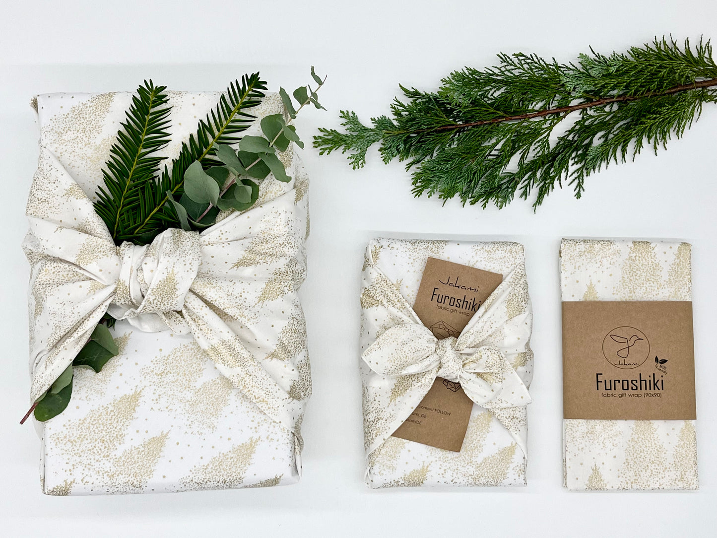 Furoshiki | Weihnachten Weiß Gold