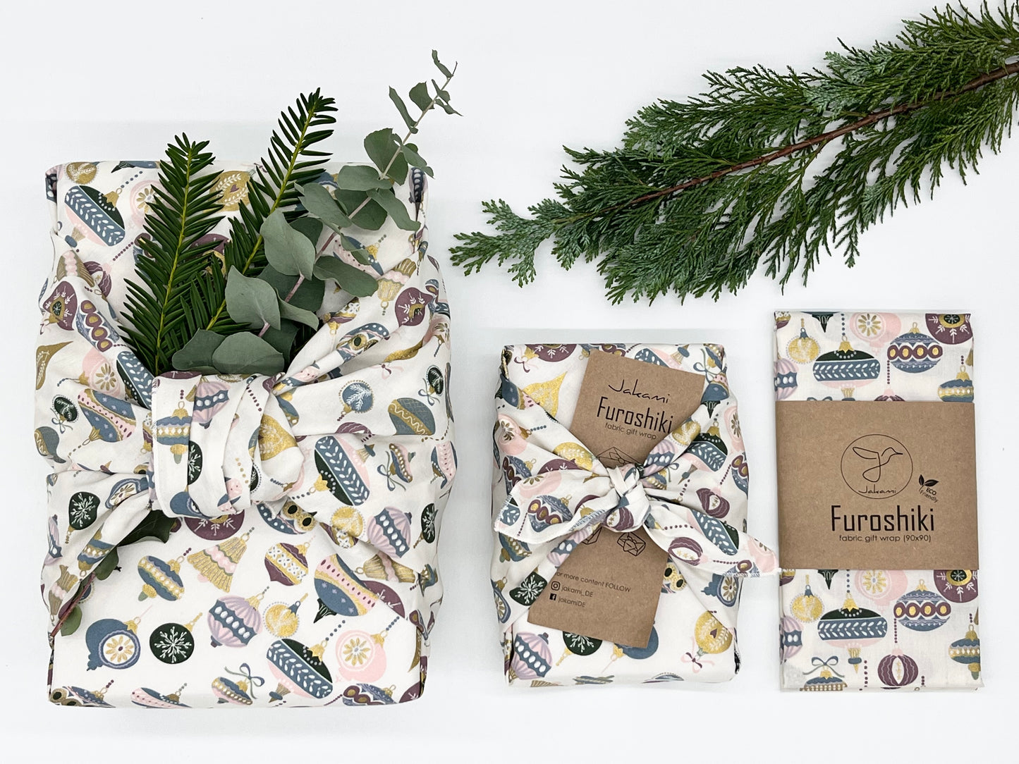 Furoshiki | Weihnachten Weiß Gold