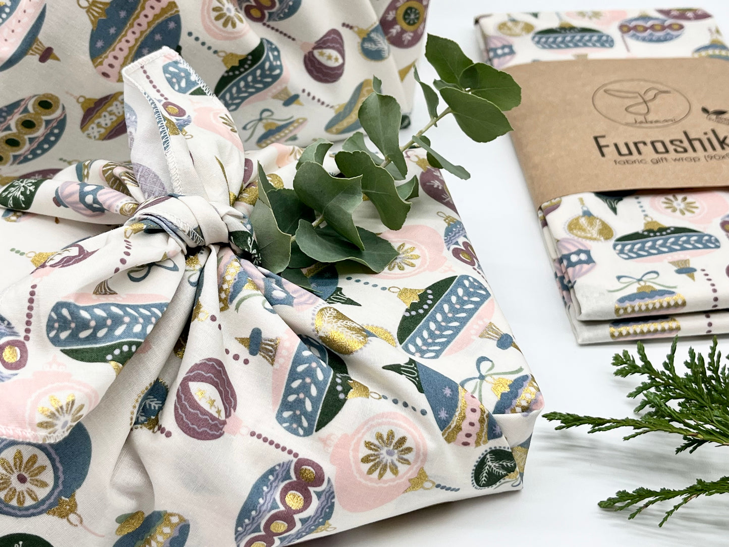 Furoshiki | Weihnachten Weiß Gold