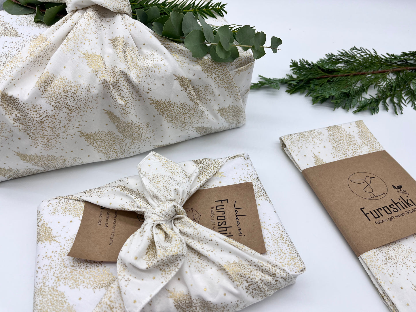 Furoshiki | Weihnachten Weiß Gold