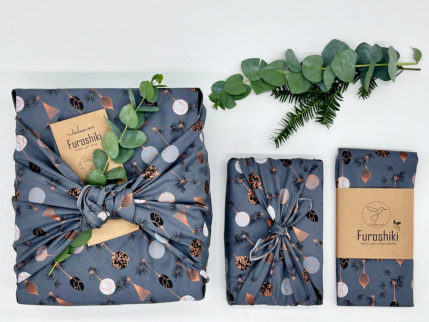 Furoshiki | Grau Kupfer