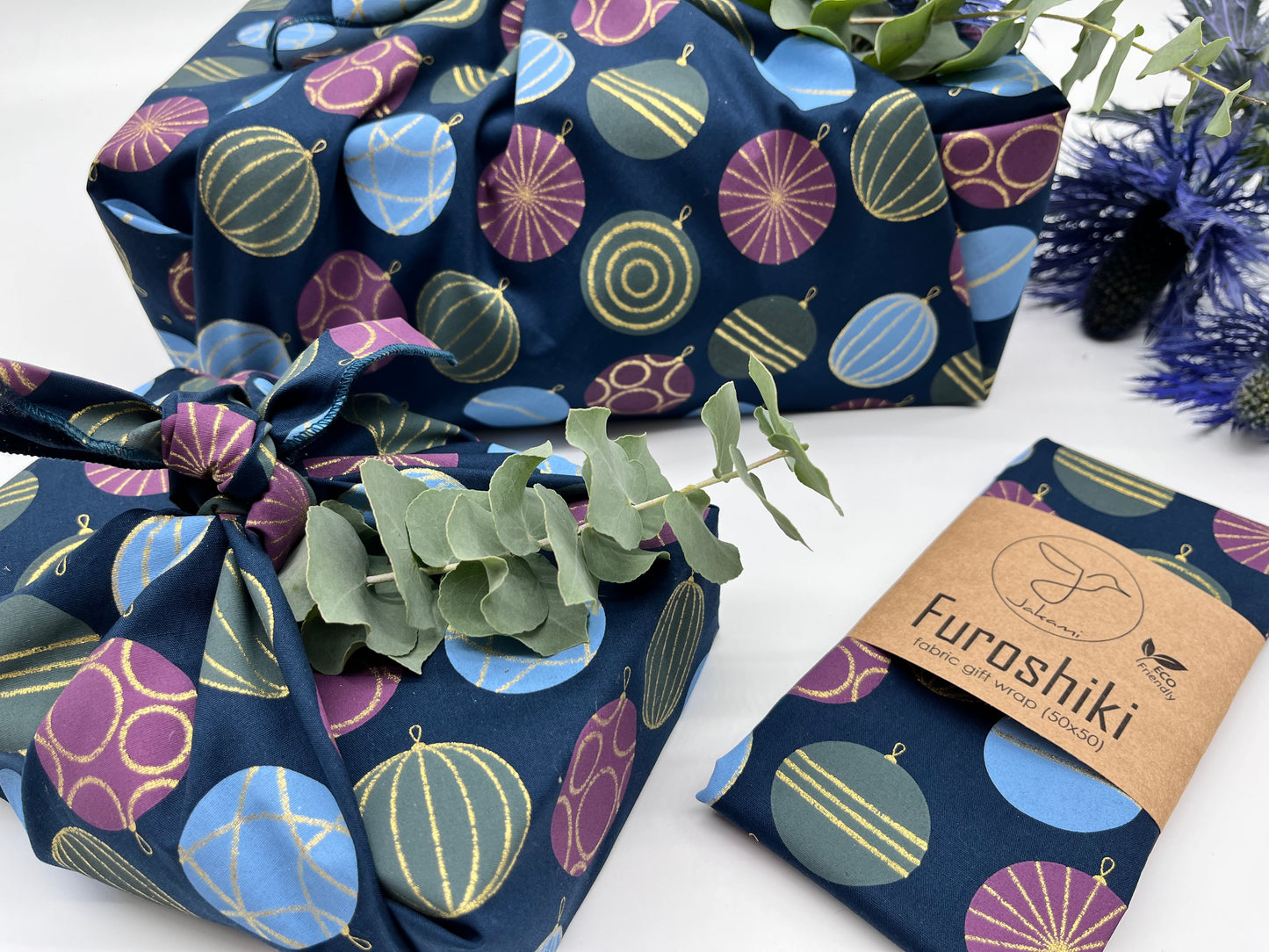 Furoshiki | Weihnachten Blau Gold