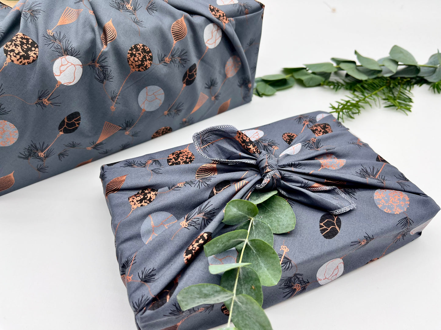 Furoshiki | Grau Kupfer