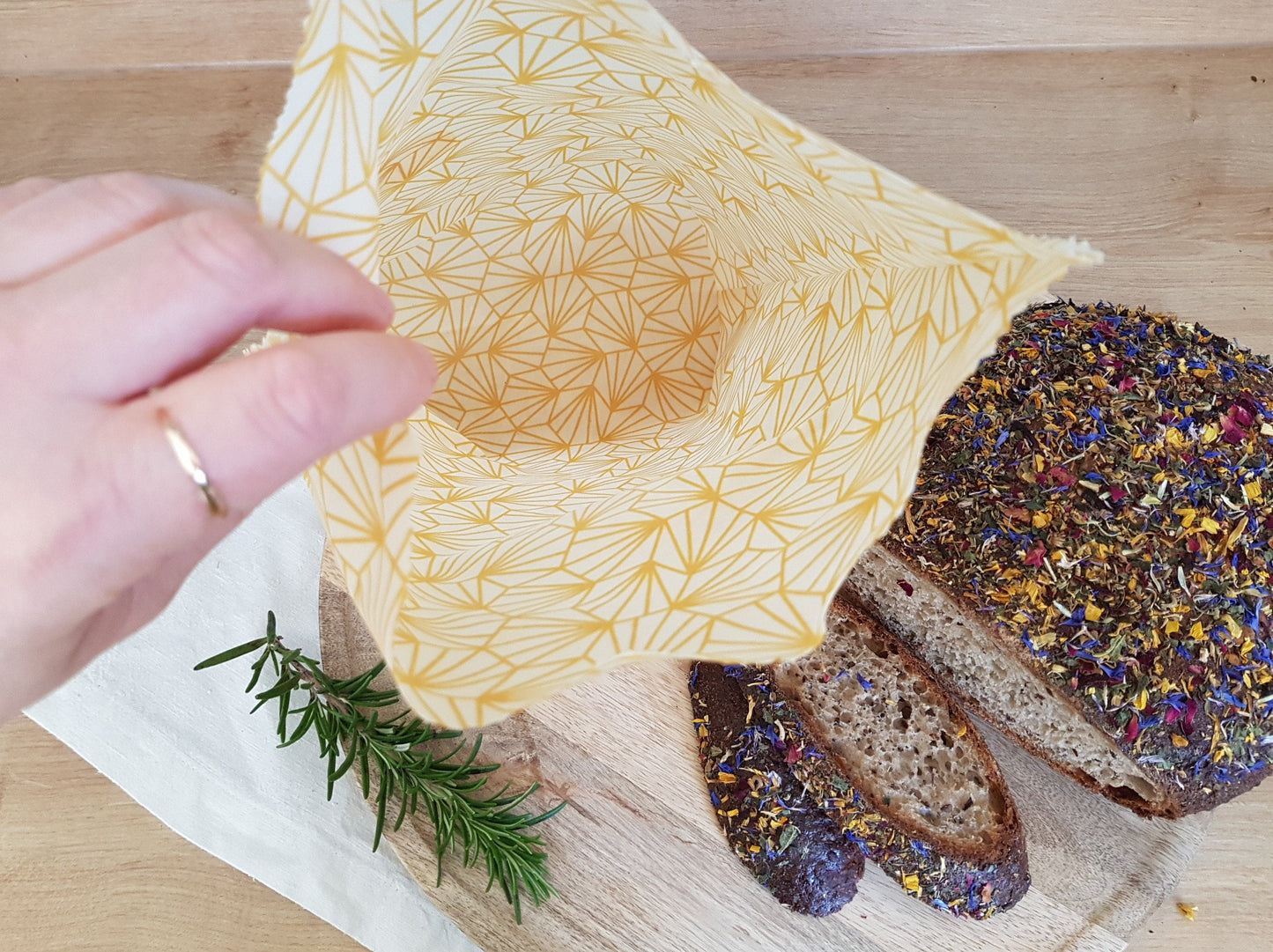 Bienenwachsbeutel XL krümelfrei, Lunchbag, Brotbeutel