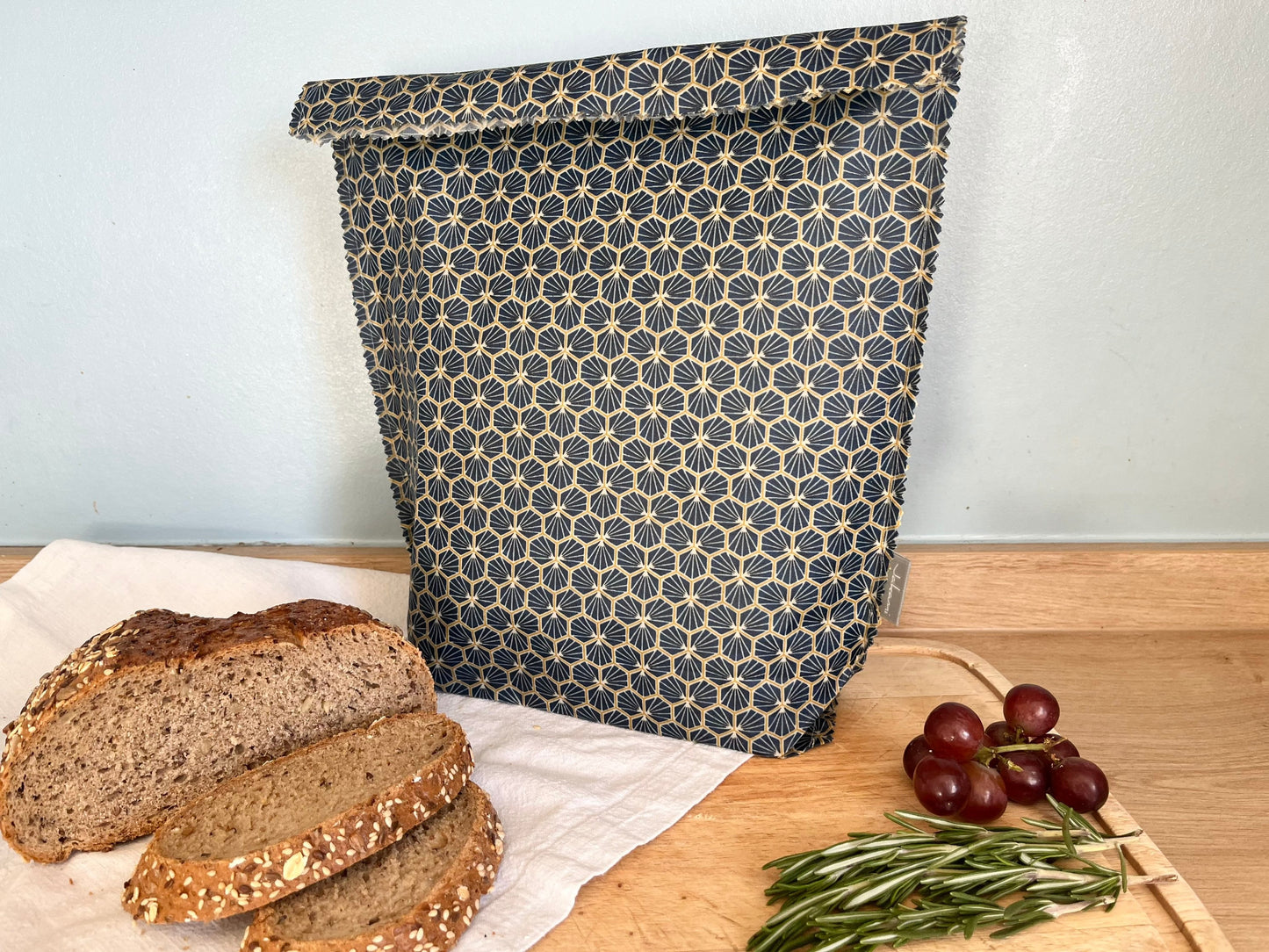 Bienenwachsbeutel XL krümelfrei, Lunchbag, Brotbeutel