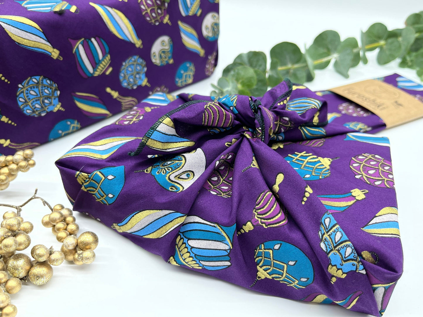 Furoshiki | Geometrisch Gold - Geschenkverpackung aus Stoff Made in Deutschland