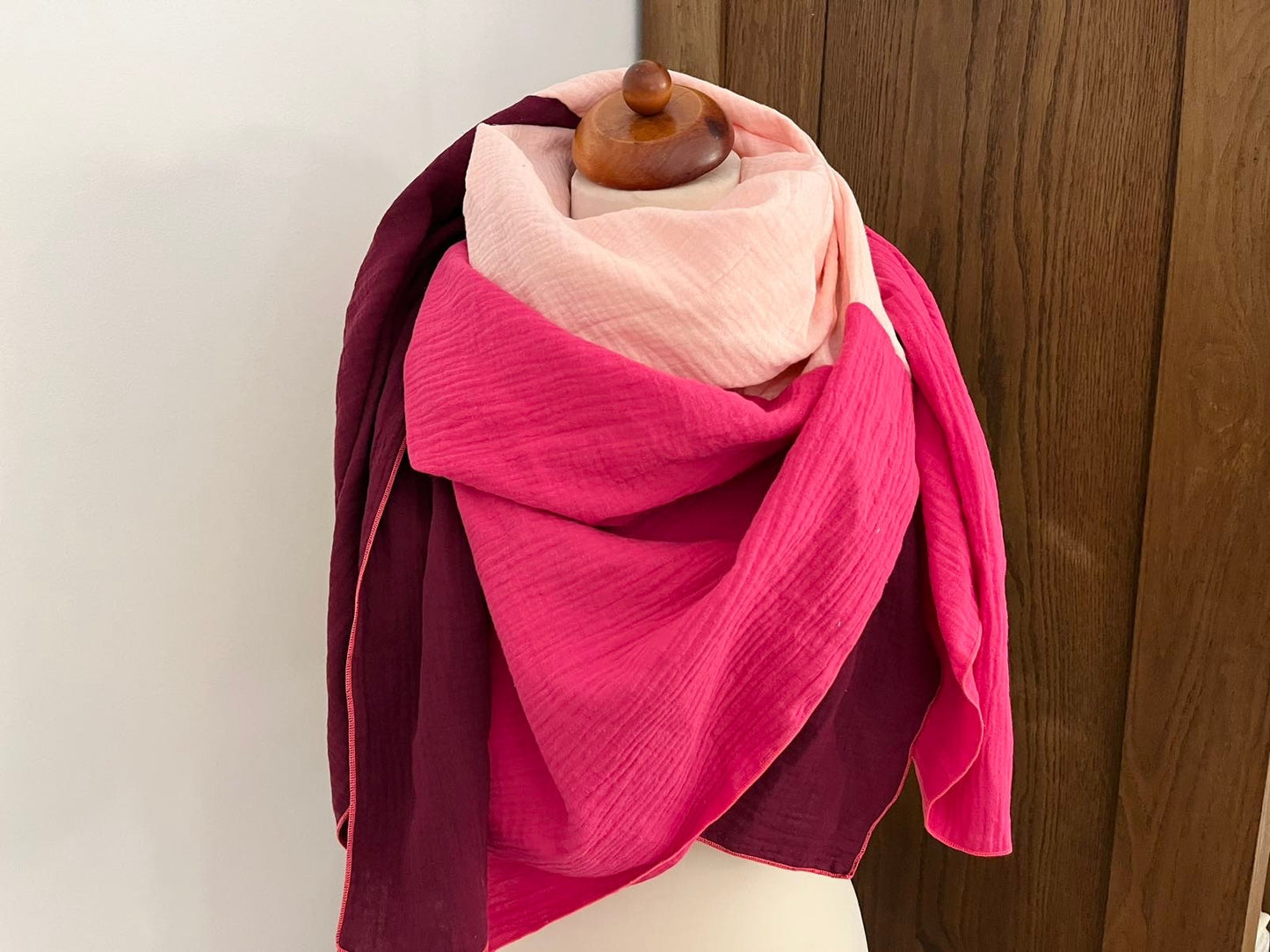 XXL Kinder | Damen Musselintuch Neon | Bio Baumwolle (Magenta|Aubergine|Rosé)