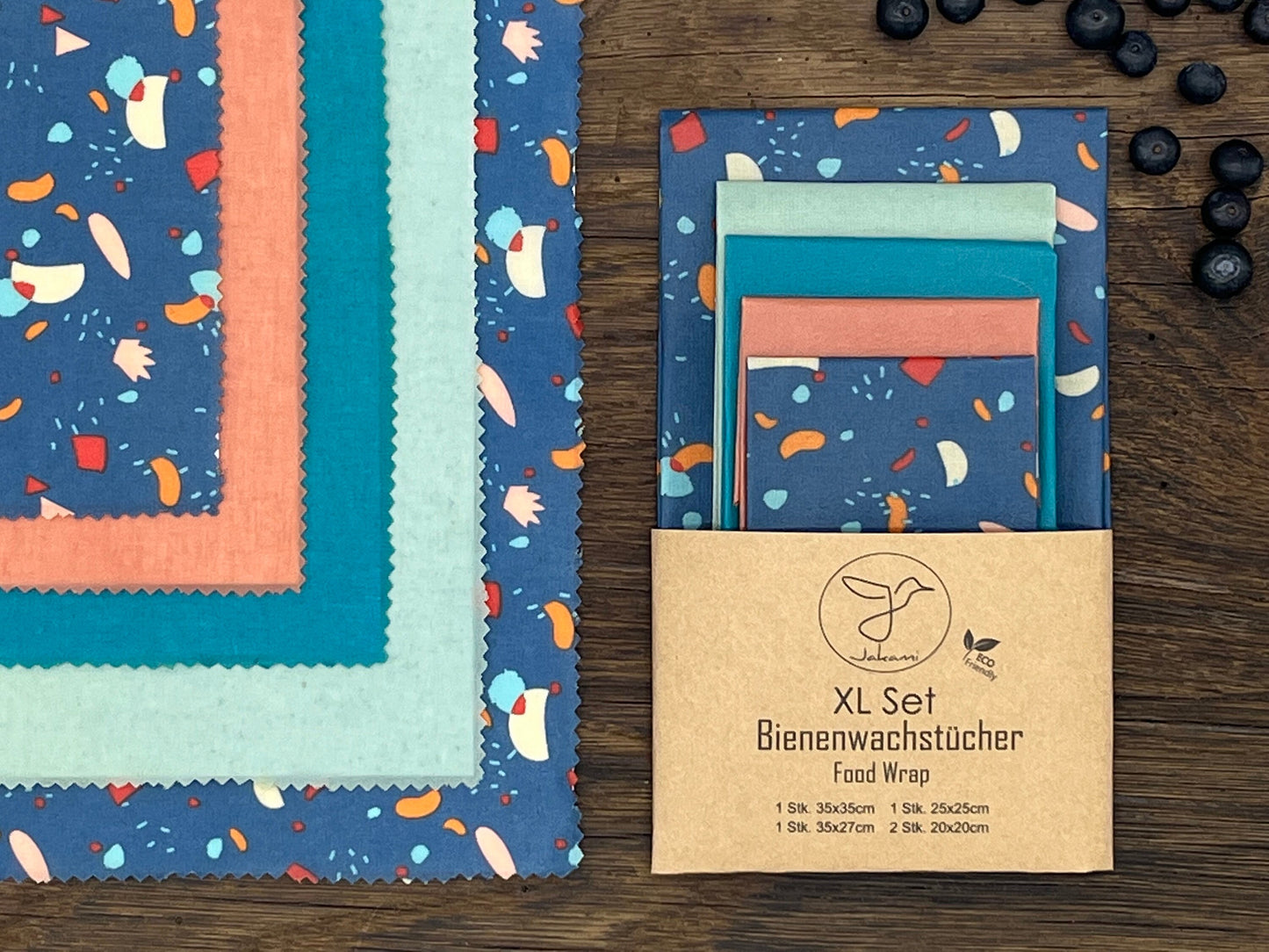 Bienenwachstuch, 5er XL-Set Terrazzo, Food Wrap