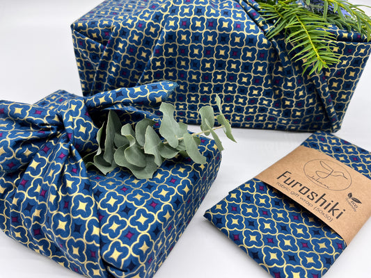 Furoshiki  | Weihnachten Blau Gold