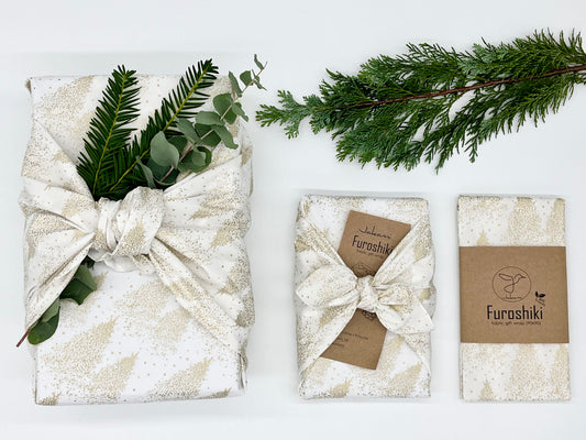 Furoshiki  | Weihnachten Weiß Gold