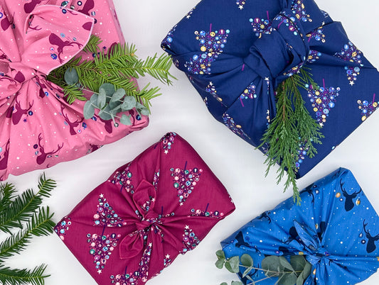 Furoshiki  | Weihnachten Blau Pink