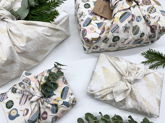 Furoshiki  | Weihnachten Weiß Gold