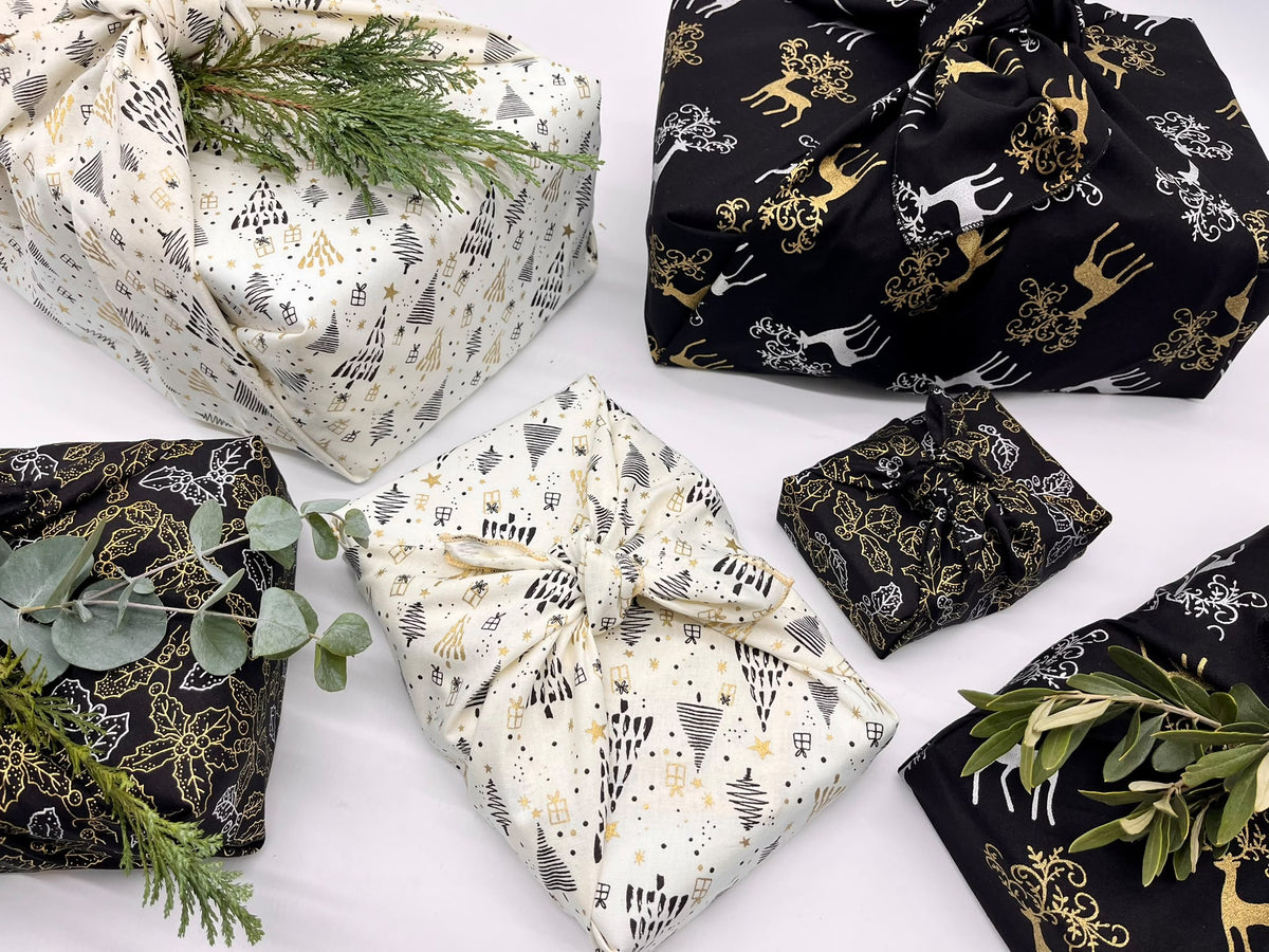 Furoshiki  | Weihnachten Schwarz Weiß