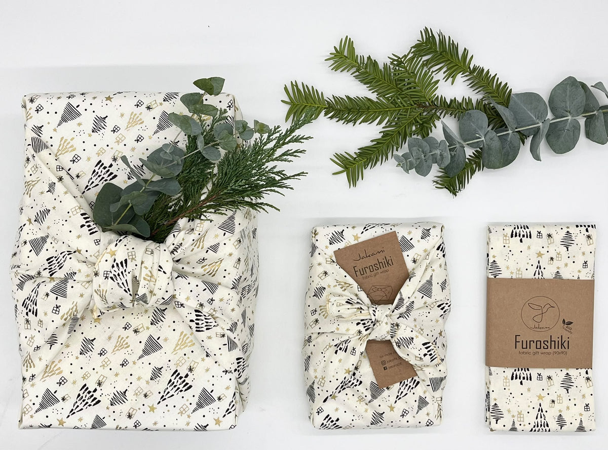 Furoshiki  | Weihnachten Schwarz Weiß