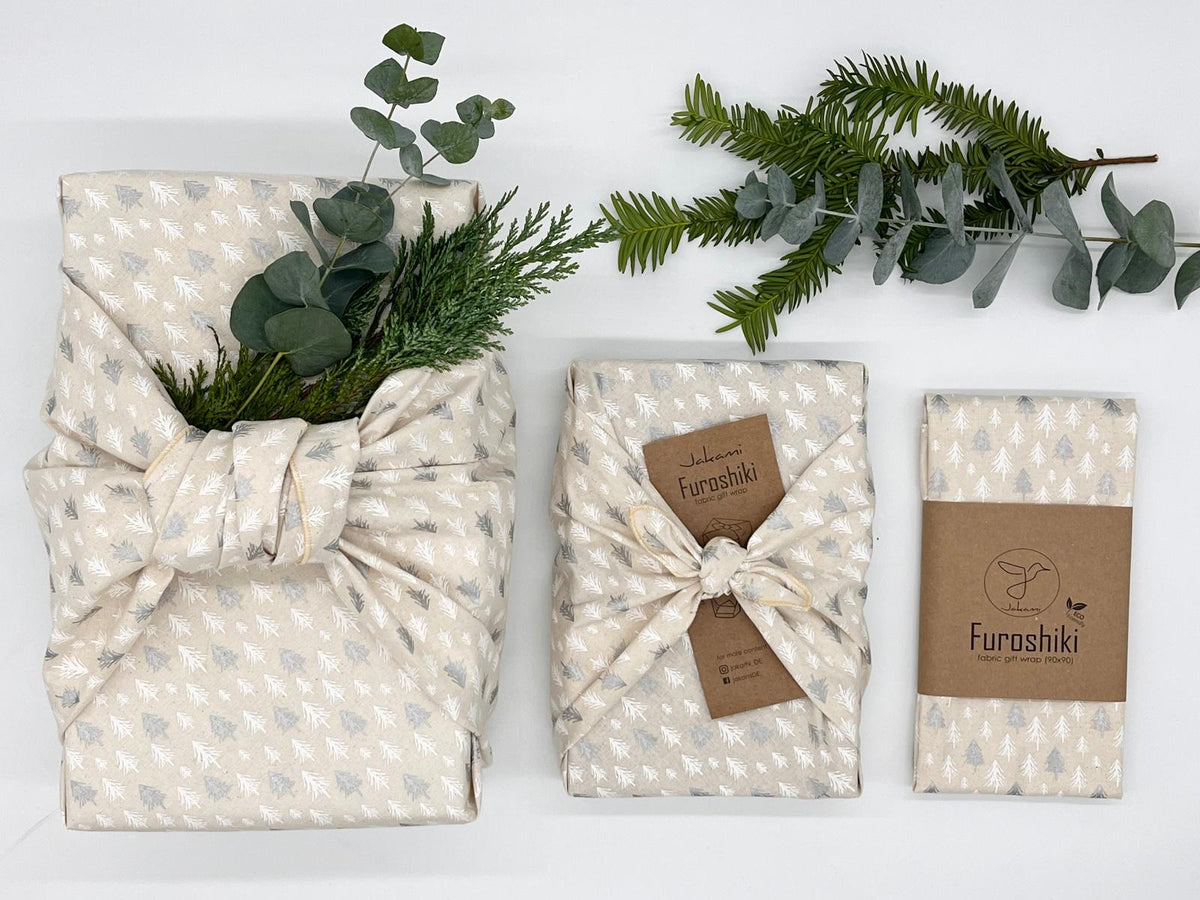 Furoshiki  | Weihnachten Beige Silber