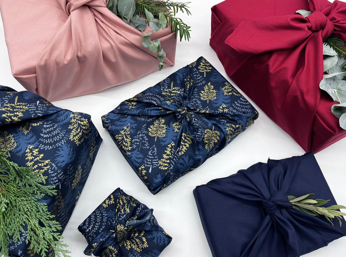 Furoshiki  | Weihnachten Blau Tanne