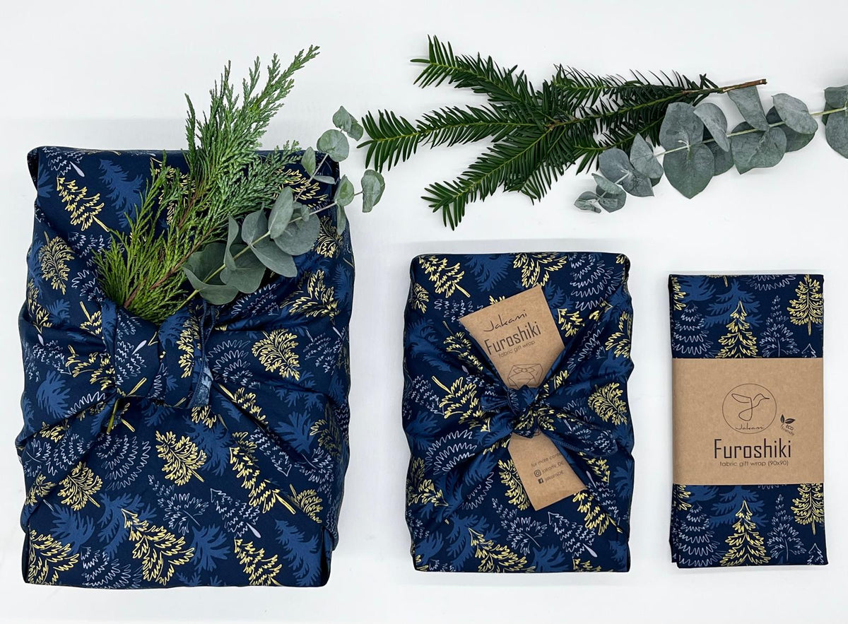 Furoshiki  | Weihnachten Blau Tanne