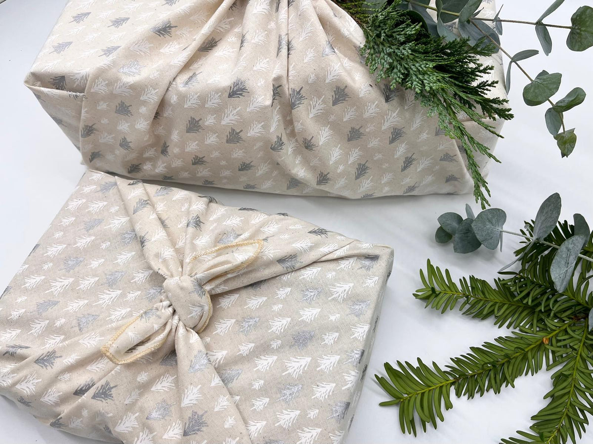 Furoshiki  | Weihnachten Beige Silber