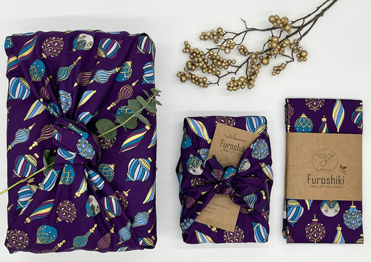 Furoshiki | Weihnachten Gold  - Geschenkverpackung aus Stoff Made in Deutschland