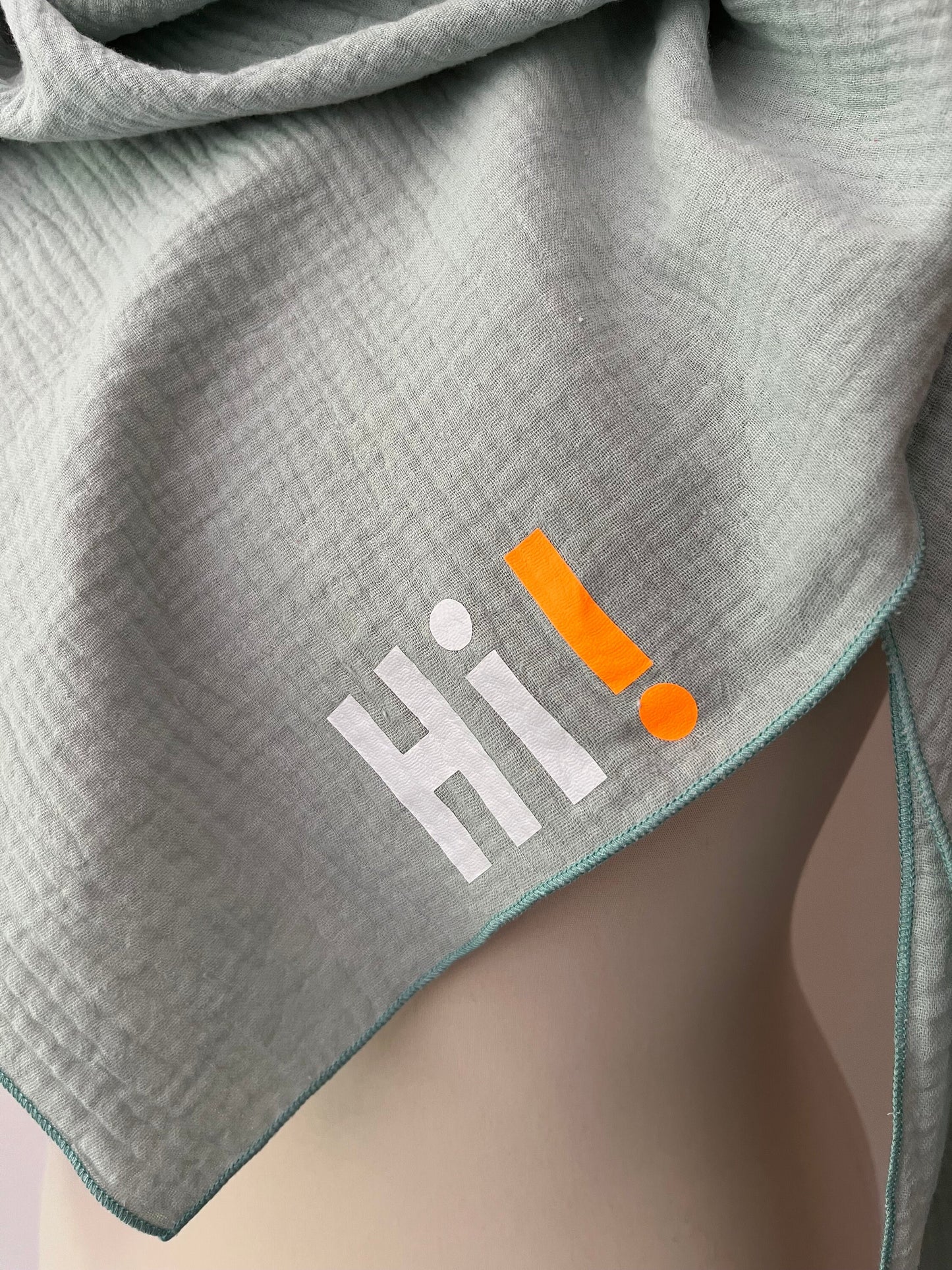 XXL Kinder | Damen Dreieckstuch Musselin | Bio Baumwolle (Mint | Neon Orange)